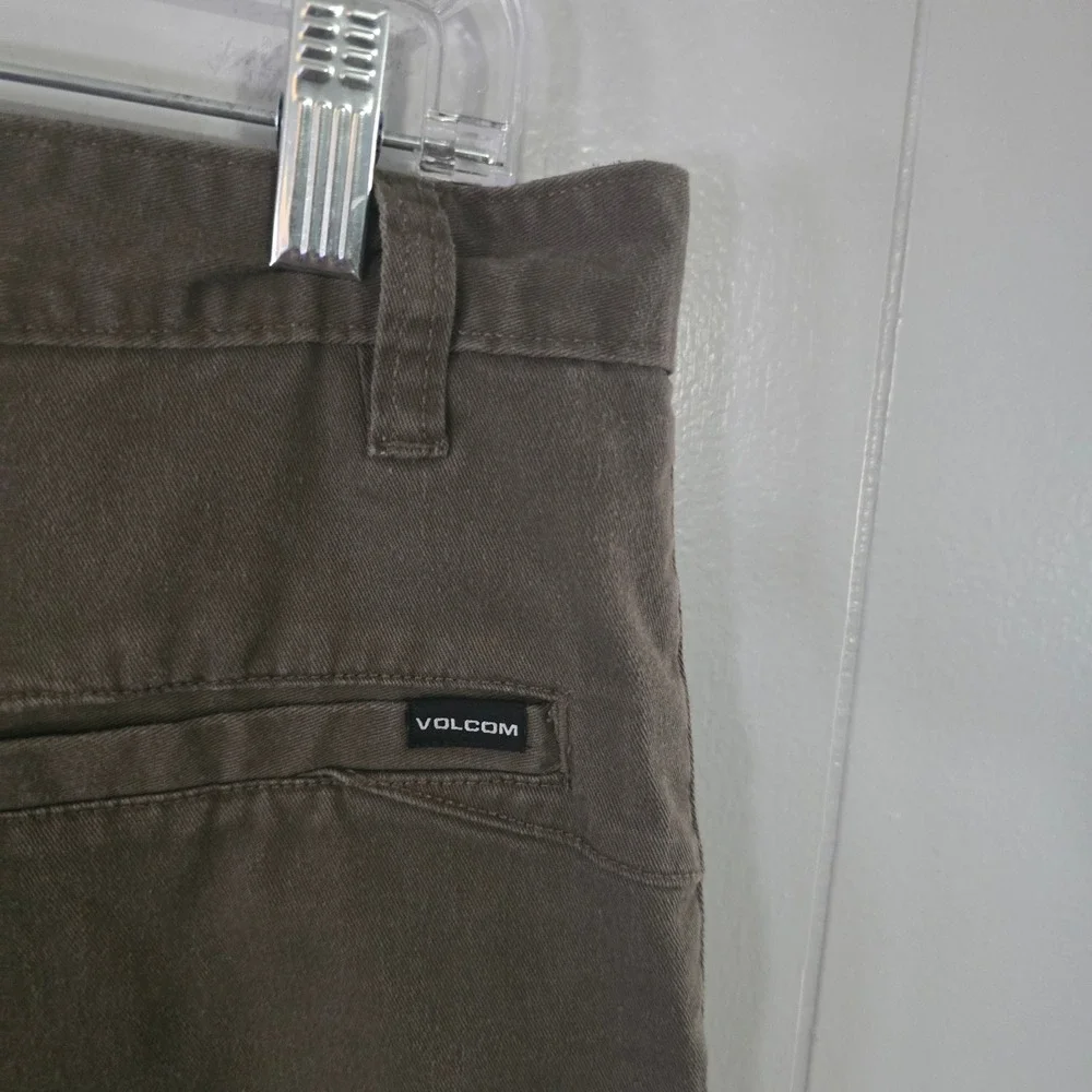 Volcom Frickin Modern Chino Shorts Mens‎ 34 Brown Good Stretch Skater Surf
